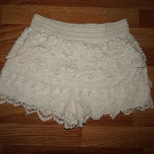 Ivory Lace Shorts Festival Summer